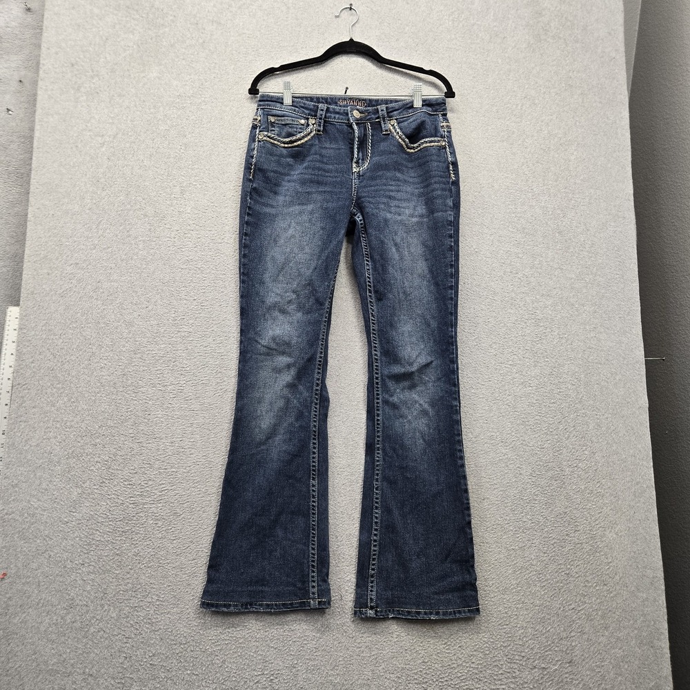 Shyanne Women Jeans 30W X 34L Blue Denim Embroidered Bootcut 30" Inseam